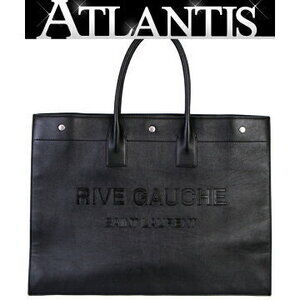 Saint Laurent Paris RIVE GAUCHE tote bag business leather black
